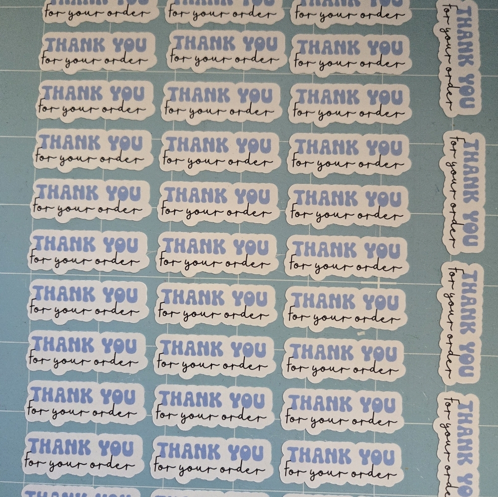 Thank You Stickers - Blue and White Pack Of 45